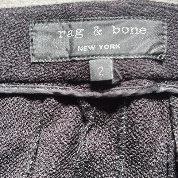 Rag & Bone Milo Side Stripe Zip Track Pants black/cream color Sz 2 - Picture 3 of 11